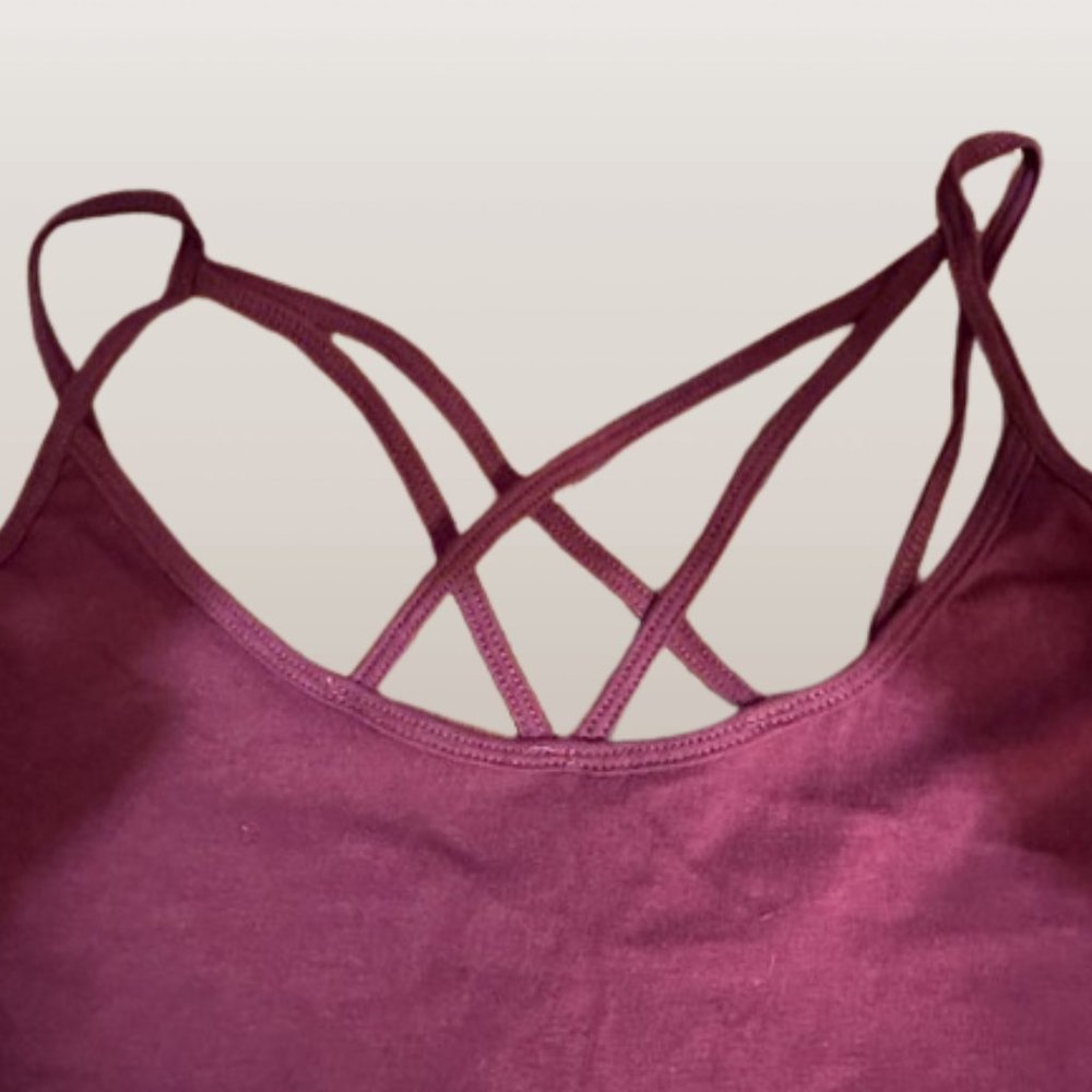 Burgundy Criss Cross Tank (2) T1477 NWT Boutique - Picture 4 of 6